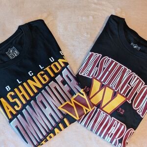 Washington Commanders Soft NFL T-Shirt Black Red NFC EAST Set Of 2 Bundle Small
